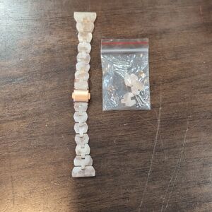 White and Gold Watch Band 20mm